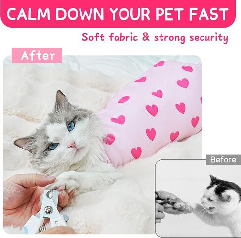 Cat Wrap for Cutting Nails, Self-Adhesive for Grooming, Anti-Scratch Cat Swaddle Wrap for Medicine, Nail Clipping, Teeth Brushing, Ear Cleaning in Saudi Arabia