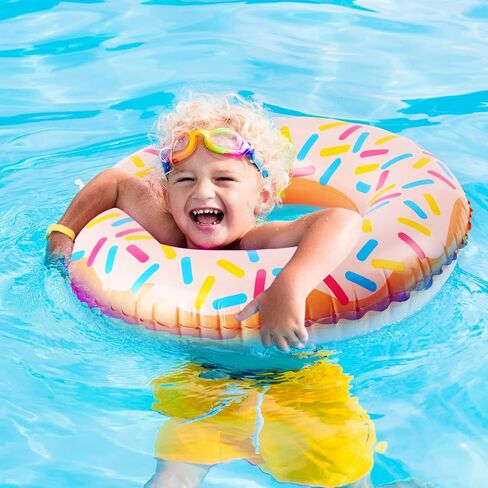 leite kids قابلة للنفخ دونات 21.7 بوصة رش حمام السباحة البركة العوامات دونات قابلة للسباحة أنبوب السباحة حلقة أزياء شاطئية الحفلات العائمة الخاتم للسباحة in Kuwait