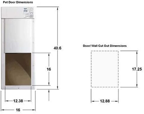 High Tech Pet Fully Automatic Pet Door for Wall and Door Installation - Large in Kuwait