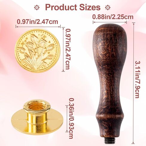 8pcs Vintage Floral Wax Seal Stamp Set, Brass Stamps Heads with Wooden Handle, Medieval Traditional Sealing Wax Stamp Kit for Wedding Invitations Cards Envelopes Gift Packing- 7 Styles in Saudi Arabia