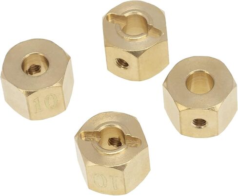 4PCS Brass Wheel Hex Heavier RC Hex Hub Replacement for Axial SCX10 90046 RR10 RGT 86100 MST 1/10 RC Accessory in Saudi Arabia