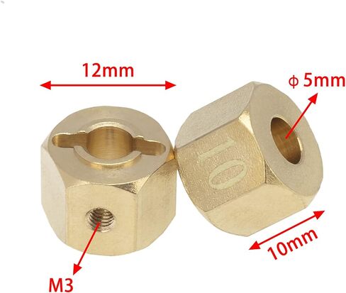 4pcs العجلة النحاسية Hex أثقل RC HUX HUB بديل لـ AXIAL SCX10 90046 RR10 RGT 86100 MST 1/10 RC ملحق in Saudi Arabia