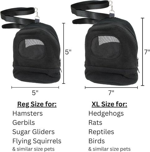 Kucci Carry Pouch - Fleece Travel Carrier Carrier Carrier - لداحن السكر والسناجب والمرموسيت والهامستر والقوارض والفئران والزواحف والحيوانات الأليفة الصغيرة الأخرى (X -Large) in Kuwait