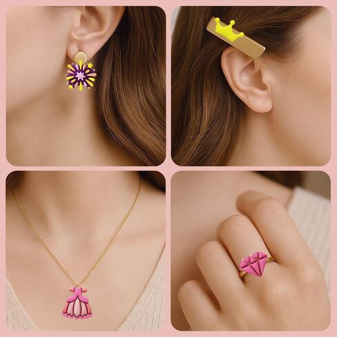 Polymer Clay Cutters - 14 Shapes Princess Theme Polymer Clay Cutters for Jewelry Creativity, Earring Making Kit with Storage Box in Saudi Arabia