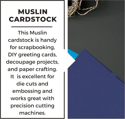 PA Paper Accents Textured Cardstock 8.5" x 11" Indigo, 73lb Colored cardstock Paper for Card Making, Scrapbooking, Printing, Quilling and Crafts, 25 Piece Pack in Kuwait