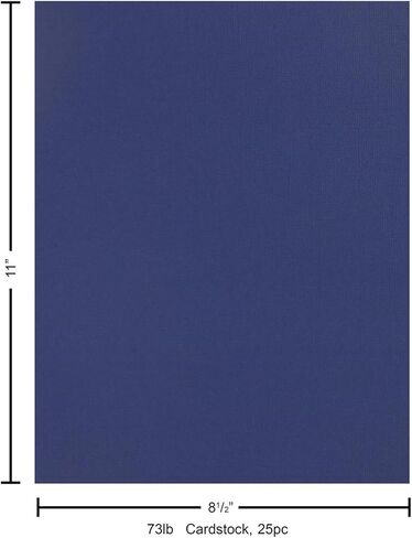 PA Paper Accents Textured Cardstock 8.5" x 11" Indigo, 73lb Colored cardstock Paper for Card Making, Scrapbooking, Printing, Quilling and Crafts, 25 Piece Pack in Kuwait
