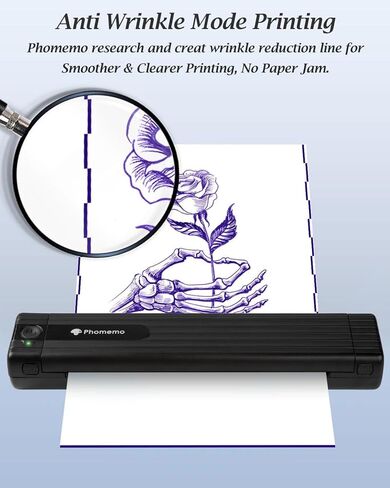Phomemo TP83 Pluetooth Tattoo Stency Printer مع 10pcs A4 Transfer Paper و 50 Sheets A4 Size Stencil Paper for Tattooing in Saudi Arabia