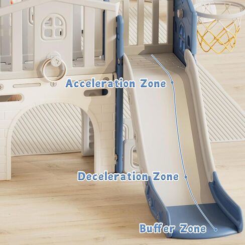 XJD 9 in 1 Slide Slide Set ، ينزلق الأطفال للأطفال الصغار الذين تتراوح أعمارهم بين 1+ ، ومسلسلات شريحة متسلق الأطفال مع طوق كرة السلة والكرة ، وملعب داخلي في الهواء الطلق للأطفال الصغار 1-3 (الأزرق) in Kuwait