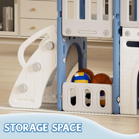 XJD 9 in 1 Slide Slide Set ، ينزلق الأطفال للأطفال الصغار الذين تتراوح أعمارهم بين 1+ ، ومسلسلات شريحة متسلق الأطفال مع طوق كرة السلة والكرة ، وملعب داخلي في الهواء الطلق للأطفال الصغار 1-3 (الأزرق) in Kuwait