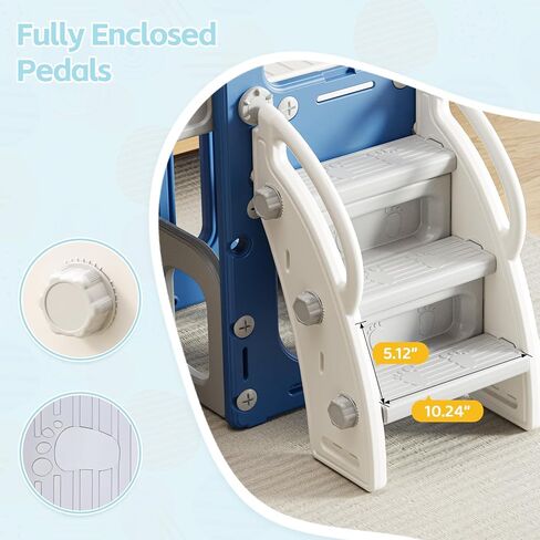 Toddler Slide Kids Climber Slides Baby Slider for Toddler Age 1-3,L Shaped Indoor Outdoor Playground Playset with Basketball Hoop, Storage, Telescope Toy Easy Assembly Gift for Boys and Girls in Kuwait