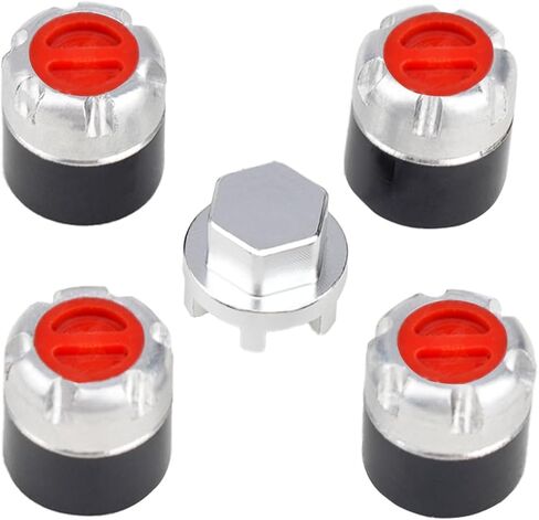 4PCS TGCWENG M4 CNC Aluminum Alloy RC Wheel Hex Nuts with Tools Suitable for TRX4 Axila SCX10 Redcat HSP Etc 1/10 RC Crawler Car (Red) in Kuwait