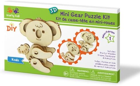 Wooden 3D Puzzle for Kids & Adults - Dog Model with Mechanical Gears, 1 Piece, 6.75 x 5.0 inches, Wood Craft, Ages 8+, Unisex in Kuwait