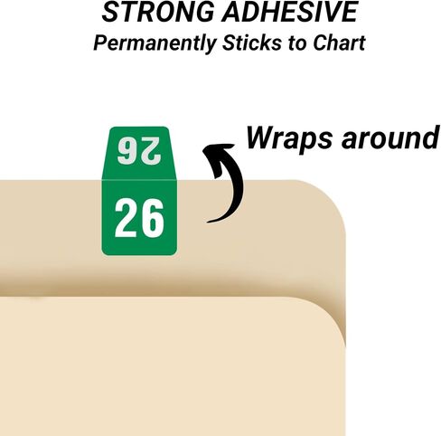2026 MINI Top Tab Year Stickers, Green, Compatible with Smead Top Tab, Doctor Stuff 2026 Chart Stickers, USA Made Year Labels for File Folders, 250/Pack, Sheets, 1" x 1/2" Small Labels in Kuwait