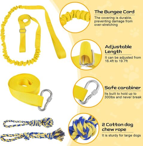 Xiaz Tug of War Dog Toy ، Toy Dogs Toy Toy Bungee معلقة مع 2 ألعاب حبل مضغ ، وجرو جرو شاق في الهواء الطوي in Kuwait