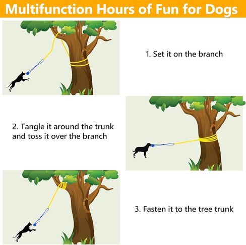 Xiaz Tug of War Dog Toy ، Toy Dogs Toy Toy Bungee معلقة مع 2 ألعاب حبل مضغ ، وجرو جرو شاق في الهواء الطوي in Kuwait