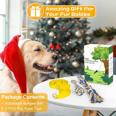 Xiaz Tug of War Dog Toy ، Toy Dogs Toy Toy Bungee معلقة مع 2 ألعاب حبل مضغ ، وجرو جرو شاق في الهواء الطوي in Kuwait