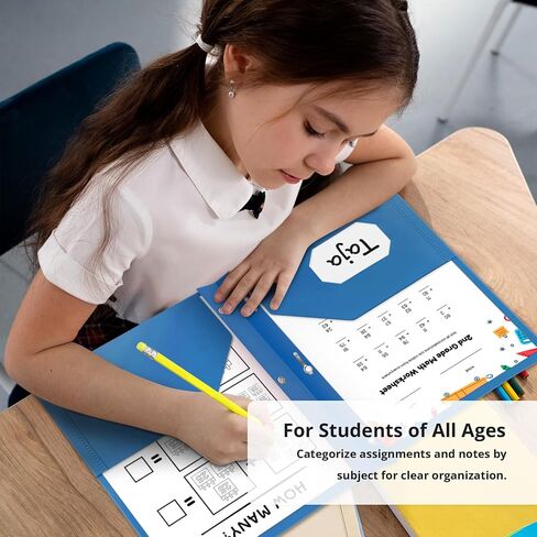 المجلدات البلاستيكية ذات الجيوب والشق (6 حزمة ، ألوان زاهية) ، مجلدات بولي ثنائية الجيبات مع فتحة 3 ثقب وفتحة بطاقة العمل ، ورقة حجم الرسالة ، للمدرسة أو المكتب أو الاستخدام المنزلي in Kuwait