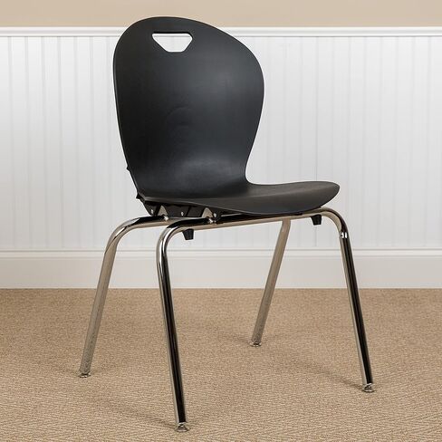Emma + Oliver Titan Black Student Stack Chair - 18 بوصة in Saudi Arabia