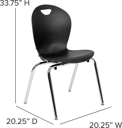 Emma + Oliver Titan Black Student Stack Chair - 18 بوصة in Saudi Arabia