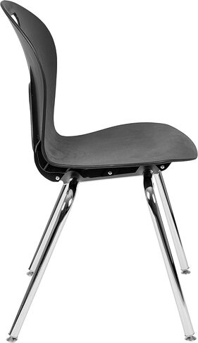 Emma + Oliver Titan Black Student Stack Chair - 18 بوصة in Saudi Arabia