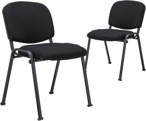 مجموعة كرسي مؤتمرات 5 عبوات Giantex - كرسي ضيف قابل للتكديس مع إطار معدني ، وسادة مبطنة ، كرسي استقبال تكديس ، مجموعة من الكراسي من 5 ، كراسي قابلة للتكديس ، كرسي غرفة انتظار المكتب ، الأسود in Kuwait