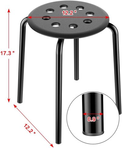 Yaheetech 5-Piece Stackable Stools Portable Stacking Bar Stools Indoor Outdoor Plastic Seat with Metal Legs Nesting Chairs Flexible Seating for Home Office Waiting Room Dining Room in Saudi Arabia