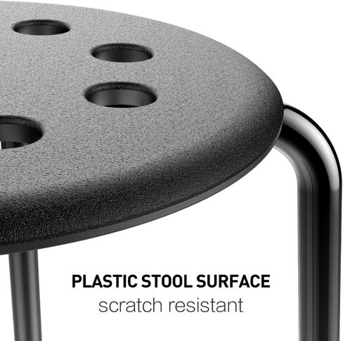 Yaheetech 5-Piece Stackable Stools Portable Stacking Bar Stools Indoor Outdoor Plastic Seat with Metal Legs Nesting Chairs Flexible Seating for Home Office Waiting Room Dining Room in Saudi Arabia