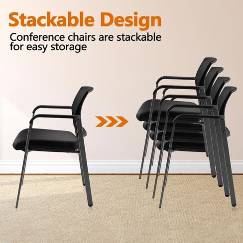 Clatina Mesh Back Congering Arm Chairs ، كرسي مكتب النسيج المنجد ، Fram Sturdy Metal Fram و Supern Prumpar Support للمنزل ، المكتب ، غرف الاجتماع in Kuwait