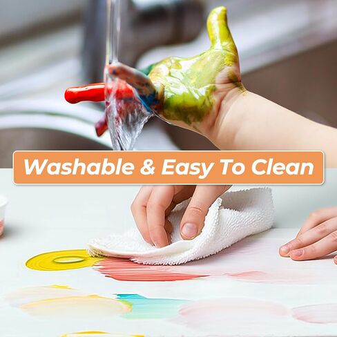 Nicpro Washable Paint for Kids with Painting Brushes and Cups, 12 Vibrant Colors(2 oz), Safe Non Toxic Tempera Finger Paint for Toddlers, Preschool Learning, Home School Children Art Painting Supplies in Kuwait