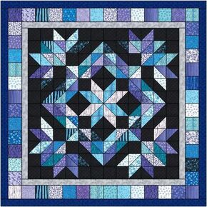 Material Maven Quilt Kit Midnight Reflections King/Precut/Ready to Sew, 98x98