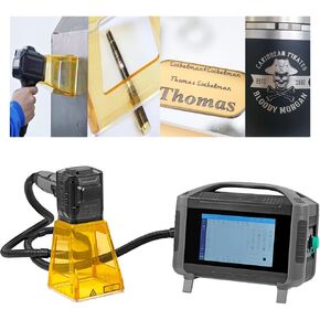 Fiber Laser Engraver Handheld Laser Marking Machine 30W Portable Laser Marker 100mm Logo Printing for Metal 110/220V Laser Engraving Machine for QR Text,Nameplate Laser Class II,Output Power 0.874mW