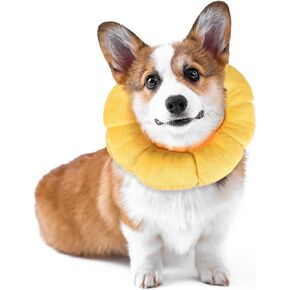 Soft Dog Cone Collar,Dog Donut Collar After Surgey, Flower Shape Dogs Cone Alternative, Adjustable Cat Collars for Medium Large Dogs(M)