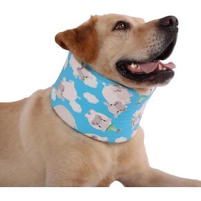 LovinPet Adjustable Dog Recovery Collar for Medium & Large Breeds, Soft Neck Cushion for Lick Prevention, Post-Surgery Comfort & Wound Care, Fits Most Dogs, Ducks with Hats Print,Blue