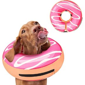 Inflatable Dog Cone Collar to Stop Licking, Soft Neck Donut Collar After Surgery, Adjustable Recovery Cone for Small Medium Large Dogs (Orange,XL)