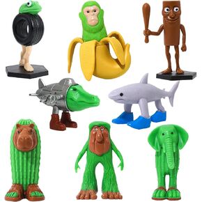8Pcs Italian Brainrot Action Figures Tralalero Travala Toy Set With Tralalero Travala,Tung Tung Tung Sahur, Brr Brr Patapim & More - Brainrot Toys Collectible Animal Figures for Display or Gifting