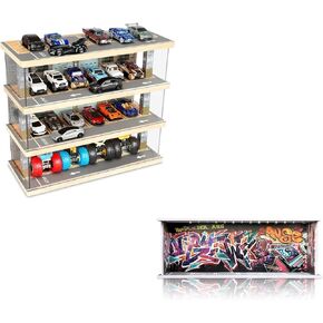 Toy Car Parking Garage with Lights + Foamboard Parking Garage with Lights, Graffiti Wall