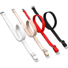 أحزمة ملابس داخلية مرنة وقابلة للإزالة من BOROLA بعرض 10 مم من القطن وحزام كتف مثير (4 أزواج، رمادي داكن) in Kuwait