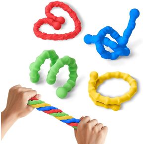 Fidget Toys Sensory Stick, 4PCS Texture Quiet Twisting Fidget Toys for Adults and Kids, Durable and Bendable Stress Relief Sensory Toys for Birthday Gifts, Easter Basket Stuffers and Christmas