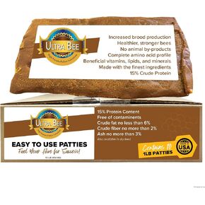 Mann Lake Bee-Pro Patties, Enhanced with Pro Health Digestive Aid, Boosts Brood Production, Protein Pollen Substitute, 10 Lbs