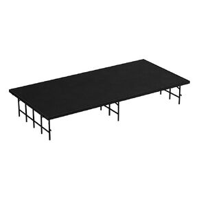 Portable Modular 4' x 8' Stage with Black Carpet S4816C 16" Height Perfect for Concerts Gatherings Presentations Conferences Schools Churches