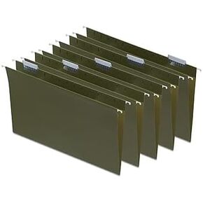 Staples Hanging File Folder, 5-Tab, Legal Size, Standard Green, 100/Carton (ST490853/4908VS)