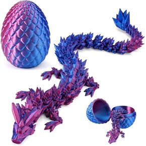 3D Printed Dragon Egg, Easter Mystery Crystal Dragon Egg Fidget Toys Surprise, Mythical Dragon Eggs with Dragon Inside, Easter Basket Stuffers Filled Easter Eggs Toy for Kids (Rainbow, Large) in Kuwait