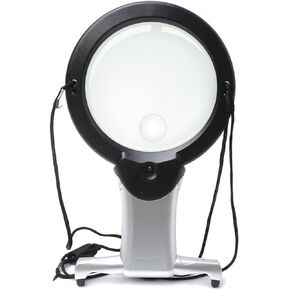 Rongon Magnifying Glass for Reading, 2X 6X Hands Free Magnifier Loupe with Lights, Desktop Small Magnifying Glass for Seniors, Reading, Sewing, Cross Stitch, Weaving