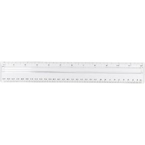 Ruler with Magnifying Glass, 12 inch Plastic, Clear