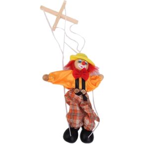 Wooden Clown Marionette Puppet Toy for Kids