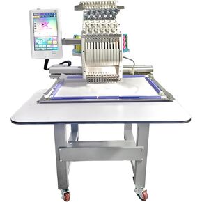 Embroidery Machine, Automatic Sewing Machine With 12 Needles, Large Embroidery Frame Area With LCD Touch Screen, Suitable for DIY/Garment Customization/Shoe Processing/Bag Decoration