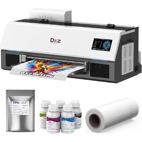 DXZ A3 Plus XP600 DTF Printer with Auto Powder Shaking Heating Machine,2X Speed vs L1800/L805, AutoClean, Dual White Ink System, 2880DPI for Fabrics, 2-Year Ink Included (Printer+Powder Shaking)