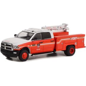 Greenlight 46100-D Dually Drivers Series 10-2018 Ram 3500 Dually Crane Truck - FDNY (The Official Fire Department City of New York) Plant Ops 1:64 Scale Diecast