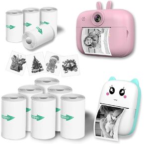 10 Rolls Sticker Paper, 57mm Self-Adhesive Thermal Paper HD Photo Paper, Mini Pocket Printer Sticker Paper for Most Kids Instant Camera, Mini Photo Printer Labels, For Photos, To-do Lists, 57 x 25mm