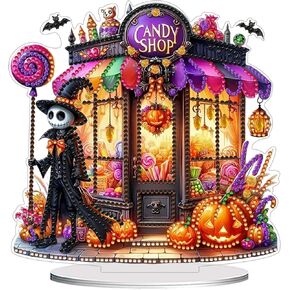 WUDWL Tabletop Ornament DIY Diamonds Art Painting kit,Halloween Desktop Diamonds Painting Kit for Adult, 7.08x7.08 inch Acrylic Diamonds Painting Board Kit Ornament, Special Crystal Diamond